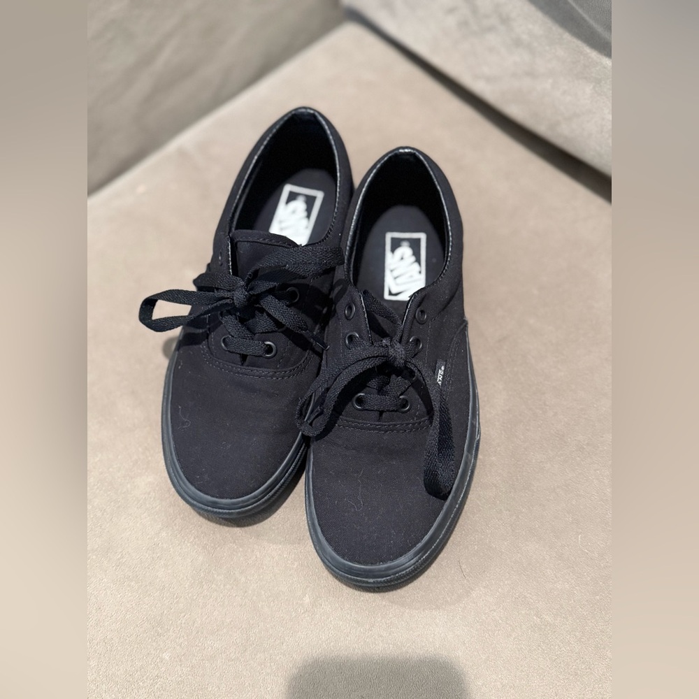 Vans Size 7 black Worn Authentic Black on Black Worn 2 Times